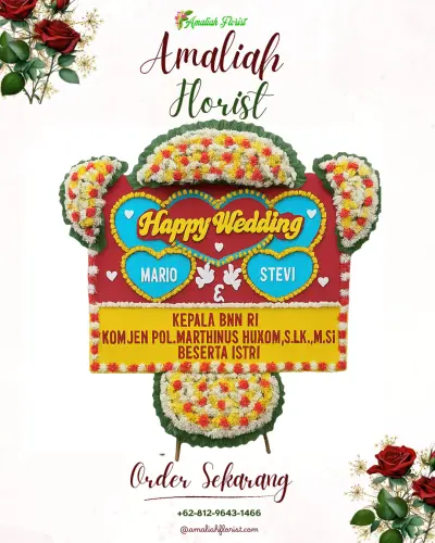 Karangan Papan Bunga Pernikahan di Bantaragung